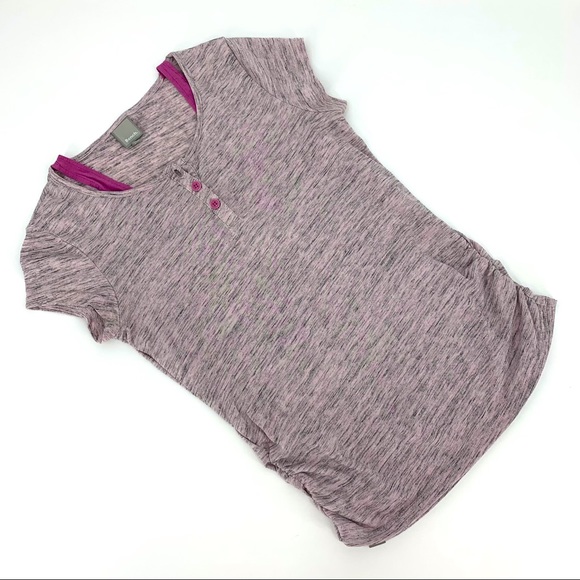 2/$25 Bench Girl's Pink and Grey Short Sleeve Layered T-Shirt, 13/14 - Picture 1 of 16